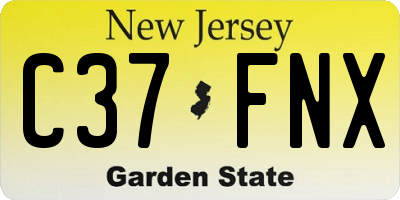 NJ license plate C37FNX