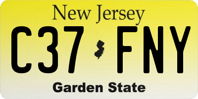 NJ license plate C37FNY