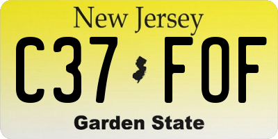NJ license plate C37FOF