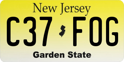 NJ license plate C37FOG