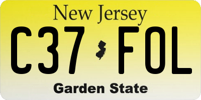 NJ license plate C37FOL