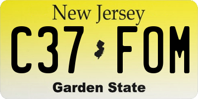 NJ license plate C37FOM