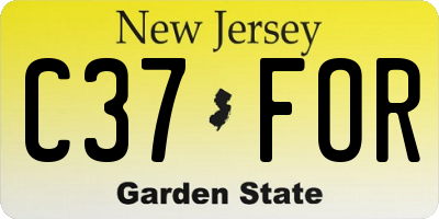 NJ license plate C37FOR
