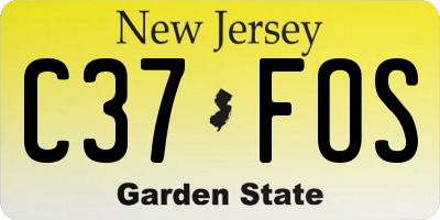 NJ license plate C37FOS