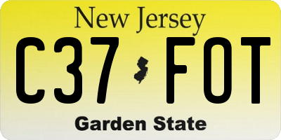 NJ license plate C37FOT