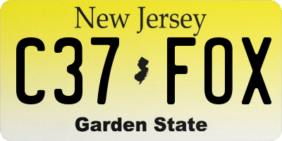 NJ license plate C37FOX