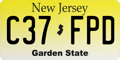 NJ license plate C37FPD