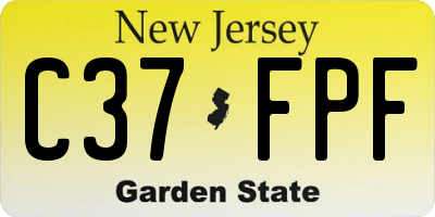 NJ license plate C37FPF