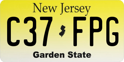 NJ license plate C37FPG
