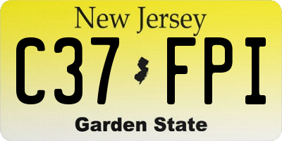NJ license plate C37FPI