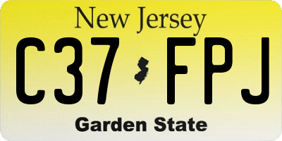 NJ license plate C37FPJ