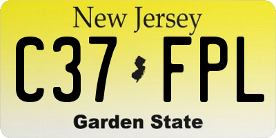 NJ license plate C37FPL
