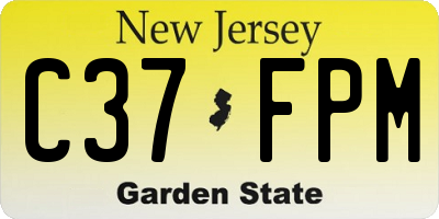 NJ license plate C37FPM