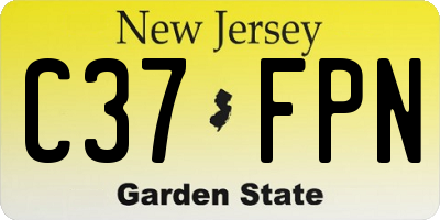NJ license plate C37FPN