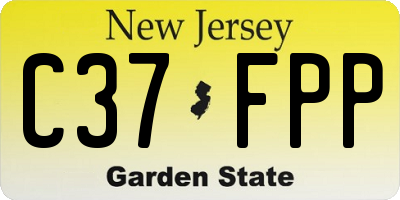 NJ license plate C37FPP