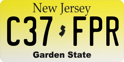 NJ license plate C37FPR