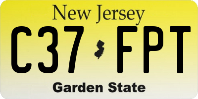 NJ license plate C37FPT