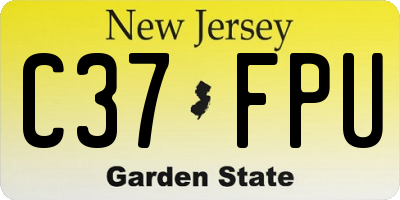 NJ license plate C37FPU