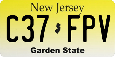 NJ license plate C37FPV