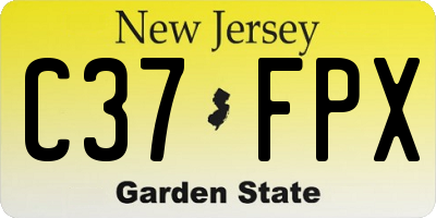NJ license plate C37FPX