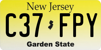 NJ license plate C37FPY