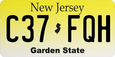 NJ license plate C37FQH