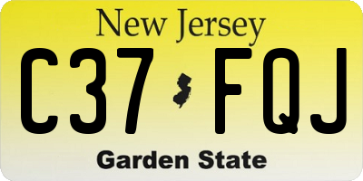 NJ license plate C37FQJ