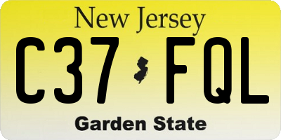 NJ license plate C37FQL