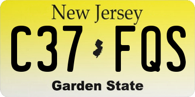NJ license plate C37FQS