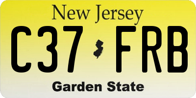 NJ license plate C37FRB