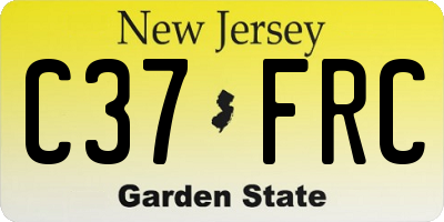 NJ license plate C37FRC