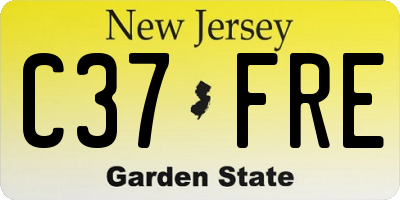 NJ license plate C37FRE