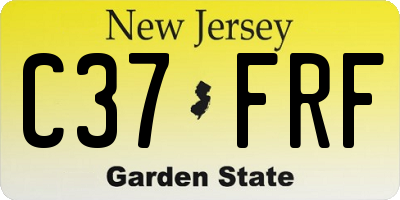 NJ license plate C37FRF