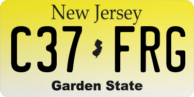NJ license plate C37FRG