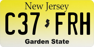 NJ license plate C37FRH