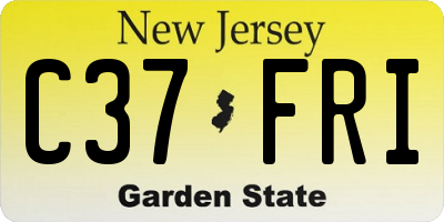 NJ license plate C37FRI