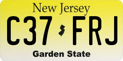 NJ license plate C37FRJ