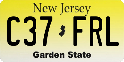 NJ license plate C37FRL