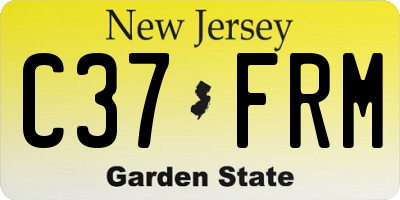 NJ license plate C37FRM