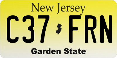 NJ license plate C37FRN