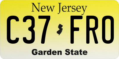 NJ license plate C37FRO