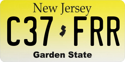 NJ license plate C37FRR