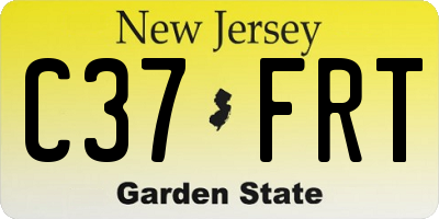 NJ license plate C37FRT