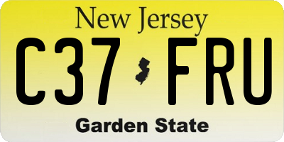 NJ license plate C37FRU
