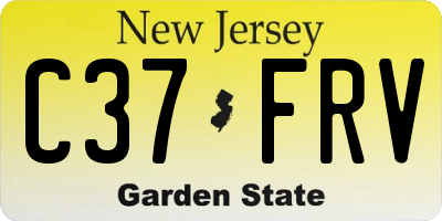 NJ license plate C37FRV