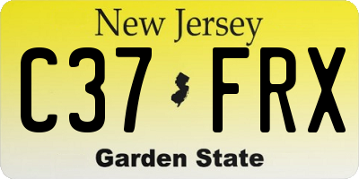 NJ license plate C37FRX