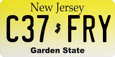 NJ license plate C37FRY
