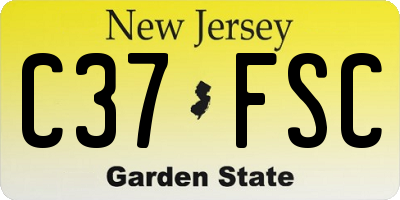 NJ license plate C37FSC