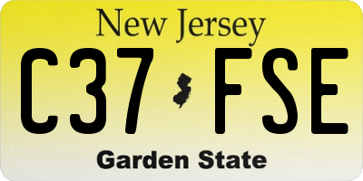 NJ license plate C37FSE