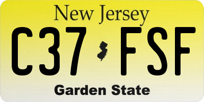 NJ license plate C37FSF